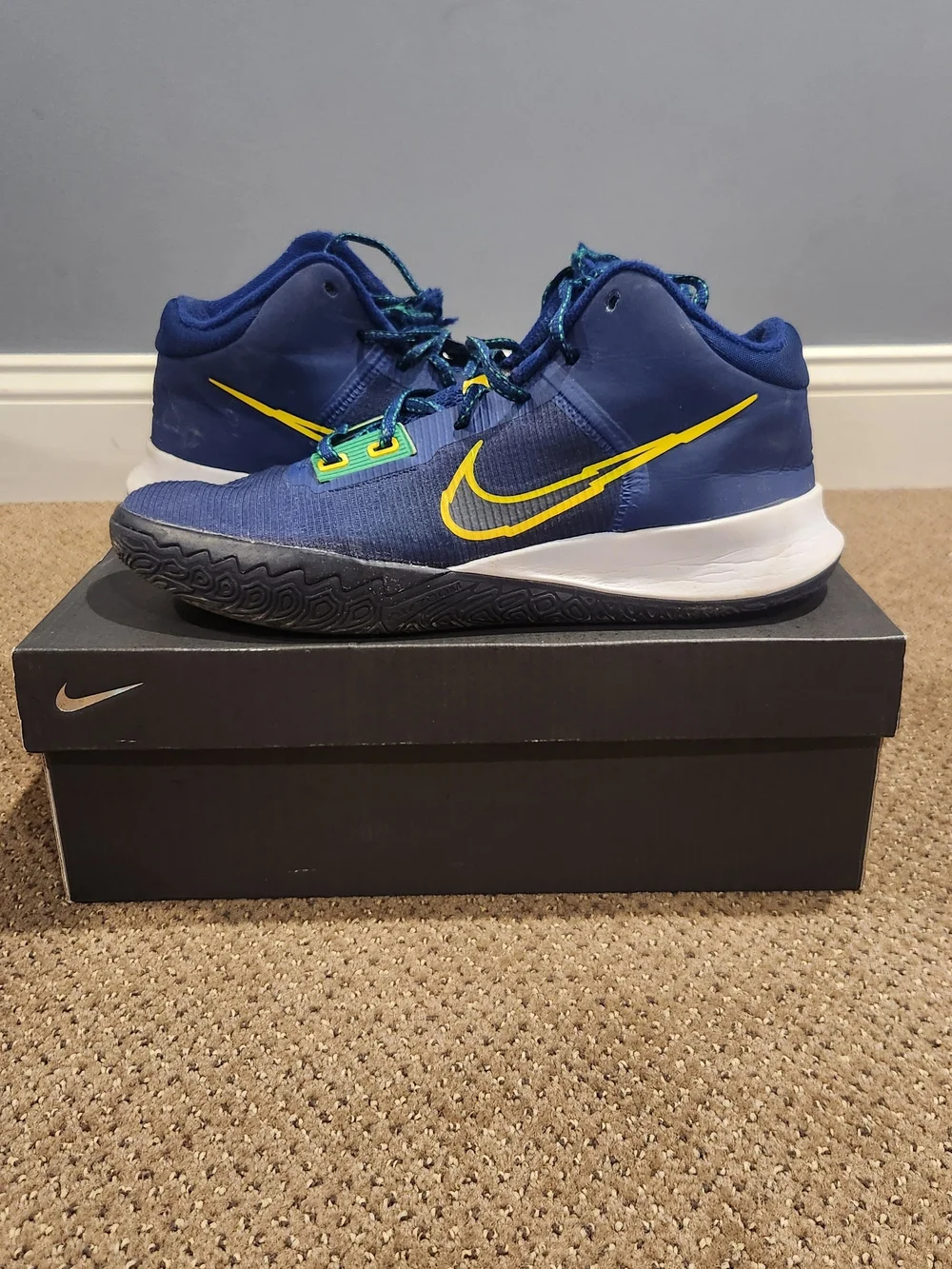 Nike Kids' Blue and Yellow Basketball Shoes